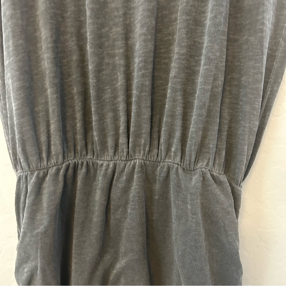 Sundry ruched tank u-neck sleeveless racerback dress in pigment gray size xl - Picture 4 of 16